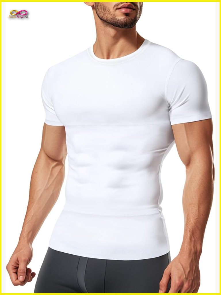 Short Sleeve Compression Shirt Men Shapewear Slimming Undershirt Tank Top